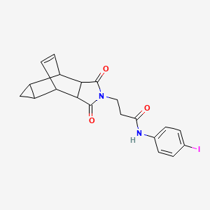 molecular formula C20H19IN2O3 B12467924 3-(1,3-dioxooctahydro-4,6-ethenocyclopropa[f]isoindol-2(1H)-yl)-N-(4-iodophenyl)propanamide 