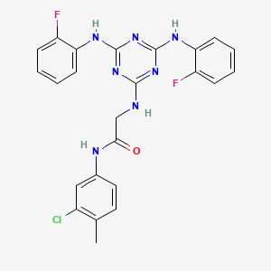 N~2~-{4,6-bis[(2-fluorophenyl)amino]-1,3,5-triazin-2-yl}-N-(3-chloro-4-methylphenyl)glycinamide