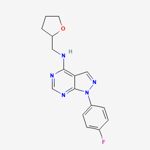 molecular formula C16H16FN5O B12467951 1-(4-fluorophenyl)-N-(oxolan-2-ylmethyl)pyrazolo[3,4-d]pyrimidin-4-amine 