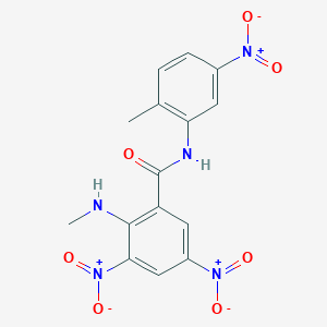 molecular formula C15H13N5O7 B12467959 2-(methylamino)-N-(2-methyl-5-nitrophenyl)-3,5-dinitrobenzamide 