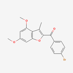 molecular formula C18H15BrO4 B1246798 (4-Bromophenyl)(4,6-dimethoxy-3-methyl-1-benzofuran-2-YL)methanone 