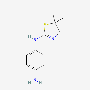 molecular formula C11H15N3S B12467996 N-(5,5-dimethyl-4,5-dihydro-1,3-thiazol-2-yl)benzene-1,4-diamine 