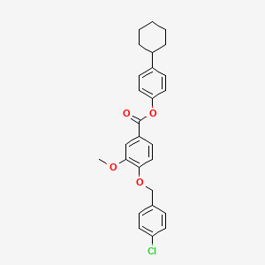 4-Cyclohexylphenyl 4-[(4-chlorophenyl)methoxy]-3-methoxybenzoate