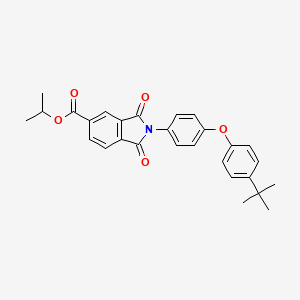 molecular formula C28H27NO5 B12468013 propan-2-yl 2-[4-(4-tert-butylphenoxy)phenyl]-1,3-dioxo-2,3-dihydro-1H-isoindole-5-carboxylate 