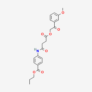 molecular formula C23H25NO7 B12468043 Propyl 4-({4-[2-(3-methoxyphenyl)-2-oxoethoxy]-4-oxobutanoyl}amino)benzoate 