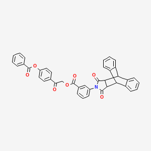 2-Oxo-2-{4-[(phenylcarbonyl)oxy]phenyl}ethyl 3-(16,18-dioxo-17-azapentacyclo[6.6.5.0~2,7~.0~9,14~.0~15,19~]nonadeca-2,4,6,9,11,13-hexaen-17-yl)benzoate (non-preferred name)