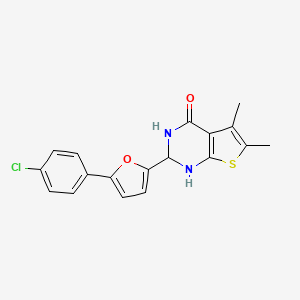 2-[5-(4-chlorophenyl)furan-2-yl]-5,6-dimethyl-2,3-dihydrothieno[2,3-d]pyrimidin-4(1H)-one