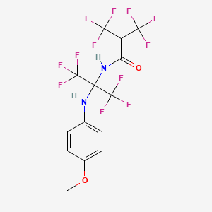 3,3,3-trifluoro-N-{1,1,1,3,3,3-hexafluoro-2-[(4-methoxyphenyl)amino]propan-2-yl}-2-(trifluoromethyl)propanamide