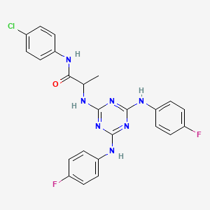 N~2~-{4,6-bis[(4-fluorophenyl)amino]-1,3,5-triazin-2-yl}-N-(4-chlorophenyl)alaninamide