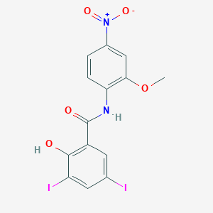 2-hydroxy-3,5-diiodo-N-(2-methoxy-4-nitrophenyl)benzamide