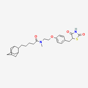 molecular formula C28H38N2O4S B1246823 5-(2-adamantyl)-N-[2-[4-[(2,4-dioxo-1,3-thiazolidin-5-yl)methyl]phenoxy]ethyl]-N-methylpentanamide 