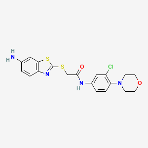 molecular formula C19H19ClN4O2S2 B12468232 2-[(6-amino-1,3-benzothiazol-2-yl)sulfanyl]-N-[3-chloro-4-(morpholin-4-yl)phenyl]acetamide 