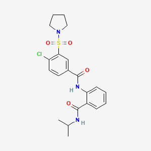 molecular formula C21H24ClN3O4S B12468242 4-chloro-N-[2-(propan-2-ylcarbamoyl)phenyl]-3-(pyrrolidin-1-ylsulfonyl)benzamide 