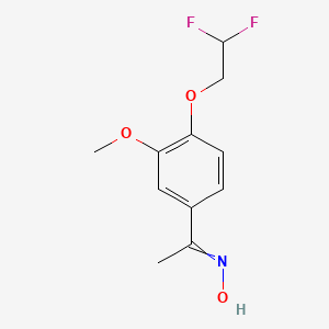 molecular formula C11H13F2NO3 B12468261 N-[1-[4-(2,2-difluoroethoxy)-3-methoxyphenyl]ethylidene]hydroxylamine 