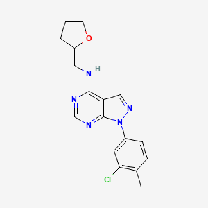 molecular formula C17H18ClN5O B12468279 1-(3-chloro-4-methylphenyl)-N-(tetrahydrofuran-2-ylmethyl)-1H-pyrazolo[3,4-d]pyrimidin-4-amine 