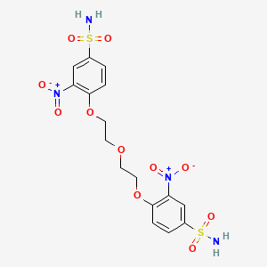 molecular formula C16H18N4O11S2 B12468296 3-Nitro-4-{2-[2-(2-nitro-4-sulfamoylphenoxy)ethoxy]ethoxy}benzenesulfonamide 