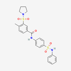 4-methyl-N-[4-(phenylsulfamoyl)phenyl]-3-(pyrrolidin-1-ylsulfonyl)benzamide