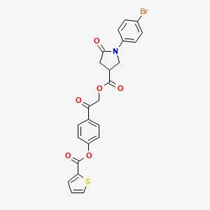 2-Oxo-2-{4-[(thiophen-2-ylcarbonyl)oxy]phenyl}ethyl 1-(4-bromophenyl)-5-oxopyrrolidine-3-carboxylate