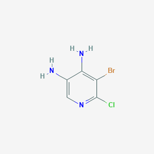 molecular formula C5H5BrClN3 B12468315 5-Bromo-6-chloropyridine-3,4-diamine 