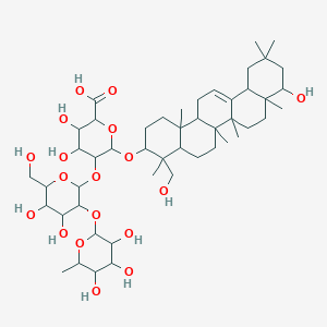 5-{[4,5-Dihydroxy-6-(hydroxymethyl)-3-[(3,4,5-trihydroxy-6-methyloxan-2-YL)oxy]oxan-2-YL]oxy}-3,4-dihydroxy-6-{[9-hydroxy-4-(hydroxymethyl)-4,6A,6B,8A,11,11,14B-heptamethyl-1,2,3,4A,5,6,7,8,9,10,12,12A,14,14A-tetradecahydropicen-3-YL]oxy}oxane-2-carboxylic acid