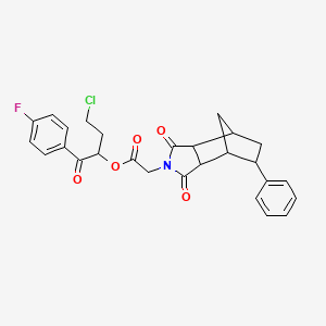 4-chloro-1-(4-fluorophenyl)-1-oxobutan-2-yl (1,3-dioxo-5-phenyloctahydro-2H-4,7-methanoisoindol-2-yl)acetate