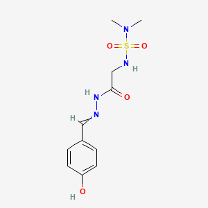 molecular formula C11H16N4O4S B12468354 4-[(E)-({2-[(dimethylsulfamoyl)amino]acetamido}imino)methyl]phenol 