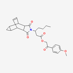 2-(4-methoxyphenyl)-2-oxoethyl 3-(1,3-dioxooctahydro-4,6-ethenocyclopropa[f]isoindol-2(1H)-yl)heptanoate