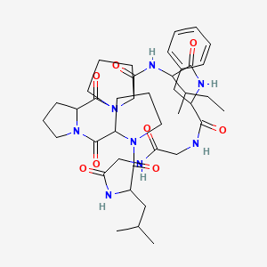 molecular formula C40H58N8O8 B12468395 cyclo[Gly-Gly-DL-Leu-DL-Pro-DL-Pro-DL-Pro-DL-xiIle-DL-Phe] 