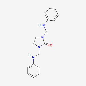 molecular formula C17H20N4O B12468427 1,3-Bis[(phenylamino)methyl]imidazolidin-2-one 