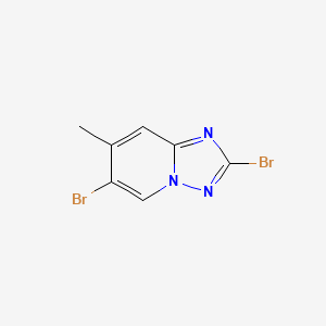 molecular formula C7H5Br2N3 B12468462 2,6-Dibromo-7-methyl-[1,2,4]triazolo[1,5-A]pyridine 