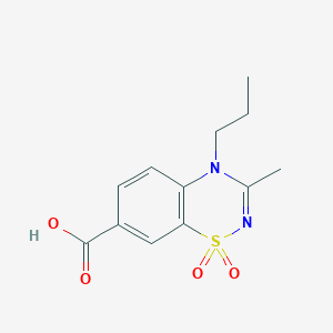 3-methyl-1,1-dioxo-4-propyl-1λ6,2,4-benzothiadiazine-7-carboxylic acid