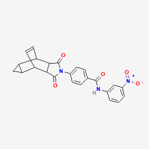 molecular formula C24H19N3O5 B12468470 4-(1,3-dioxooctahydro-4,6-ethenocyclopropa[f]isoindol-2(1H)-yl)-N-(3-nitrophenyl)benzamide 