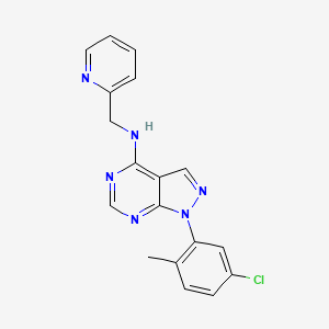 molecular formula C18H15ClN6 B12468483 1-(5-chloro-2-methylphenyl)-N-(pyridin-2-ylmethyl)pyrazolo[3,4-d]pyrimidin-4-amine 