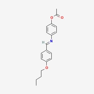 molecular formula C19H21NO3 B12468494 4-{[(E)-(4-butoxyphenyl)methylidene]amino}phenyl acetate 