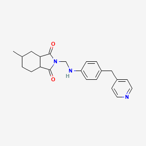 molecular formula C22H25N3O2 B12468501 5-methyl-2-({[4-(pyridin-4-ylmethyl)phenyl]amino}methyl)hexahydro-1H-isoindole-1,3(2H)-dione 