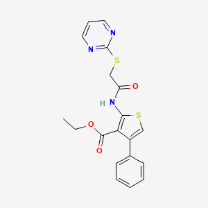 Ethyl 4-phenyl-2-{[(pyrimidin-2-ylsulfanyl)acetyl]amino}thiophene-3-carboxylate