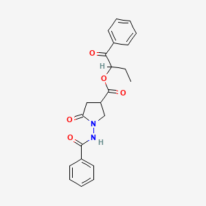 1-Oxo-1-phenylbutan-2-yl 5-oxo-1-[(phenylcarbonyl)amino]pyrrolidine-3-carboxylate