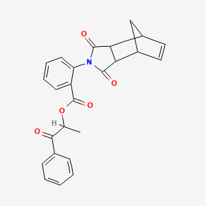 1-oxo-1-phenylpropan-2-yl 2-(1,3-dioxo-1,3,3a,4,7,7a-hexahydro-2H-4,7-methanoisoindol-2-yl)benzoate