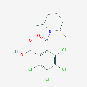 2,3,4,5-Tetrachloro-6-(2,6-dimethylpiperidine-1-carbonyl)benzoic acid