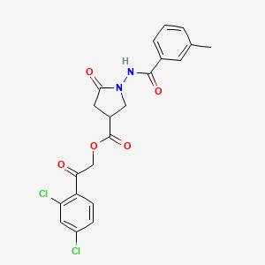 2-(2,4-Dichlorophenyl)-2-oxoethyl 1-{[(3-methylphenyl)carbonyl]amino}-5-oxopyrrolidine-3-carboxylate