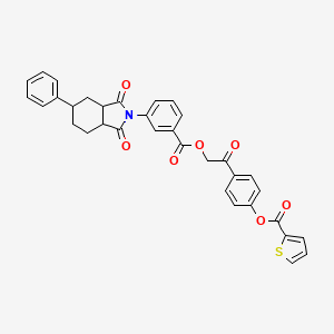 4-[({[3-(1,3-dioxo-5-phenyloctahydro-2H-isoindol-2-yl)phenyl]carbonyl}oxy)acetyl]phenyl thiophene-2-carboxylate