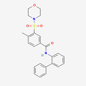 molecular formula C24H24N2O4S B12468555 N-(biphenyl-2-yl)-4-methyl-3-(morpholin-4-ylsulfonyl)benzamide 