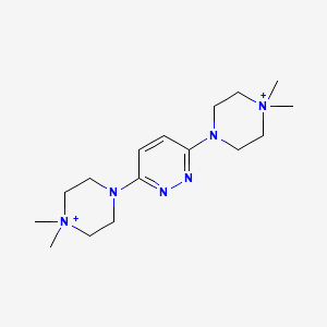 molecular formula C16H30N6+2 B12468559 4,4'-Pyridazine-3,6-diylbis(1,1-dimethylpiperazin-1-ium) 