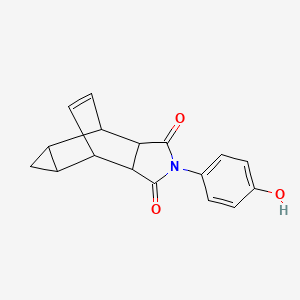 molecular formula C17H15NO3 B12468563 2-(4-hydroxyphenyl)hexahydro-4,6-ethenocyclopropa[f]isoindole-1,3(2H,3aH)-dione 