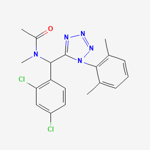 molecular formula C19H19Cl2N5O B12468594 N-{(2,4-dichlorophenyl)[1-(2,6-dimethylphenyl)-1H-tetrazol-5-yl]methyl}-N-methylacetamide 