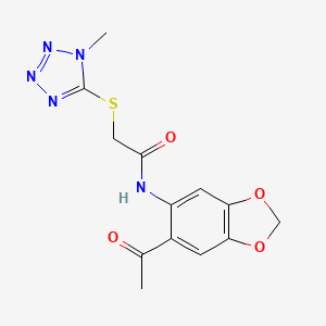 N-(6-acetyl-1,3-benzodioxol-5-yl)-2-[(1-methyl-1H-tetrazol-5-yl)sulfanyl]acetamide