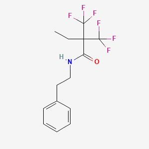 molecular formula C14H15F6NO B12468674 N-(2-phenylethyl)-2,2-bis(trifluoromethyl)butanamide 