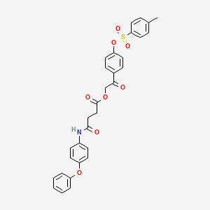 molecular formula C31H27NO8S B12468684 2-(4-{[(4-Methylphenyl)sulfonyl]oxy}phenyl)-2-oxoethyl 4-oxo-4-[(4-phenoxyphenyl)amino]butanoate 