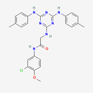 N~2~-{4,6-bis[(4-methylphenyl)amino]-1,3,5-triazin-2-yl}-N-(3-chloro-4-methoxyphenyl)glycinamide