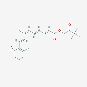 molecular formula C26H38O3 B1246873 (3,3-dimethyl-2-oxobutyl) (2E,4E,6Z,8E)-3,7-dimethyl-9-(2,6,6-trimethylcyclohexen-1-yl)nona-2,4,6,8-tetraenoate 